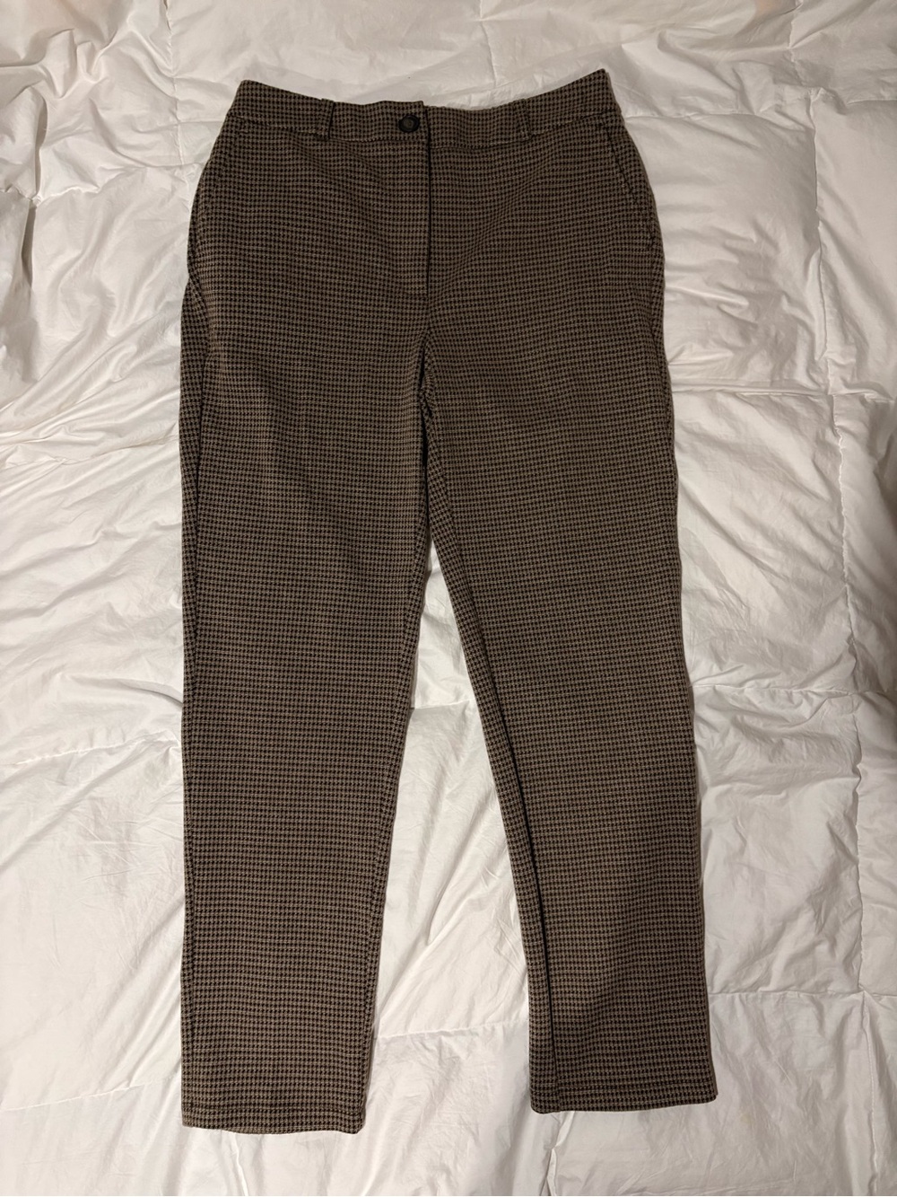 Women's Yest The Netherlands Brown Patterned Houndstooth Dress Pants